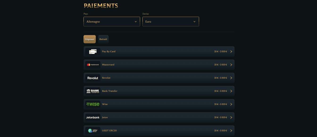 deposer casino talismania